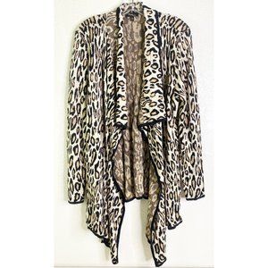 Cupid Woman Sz 1X Leopard Waterfall Cardigan Soft GUC